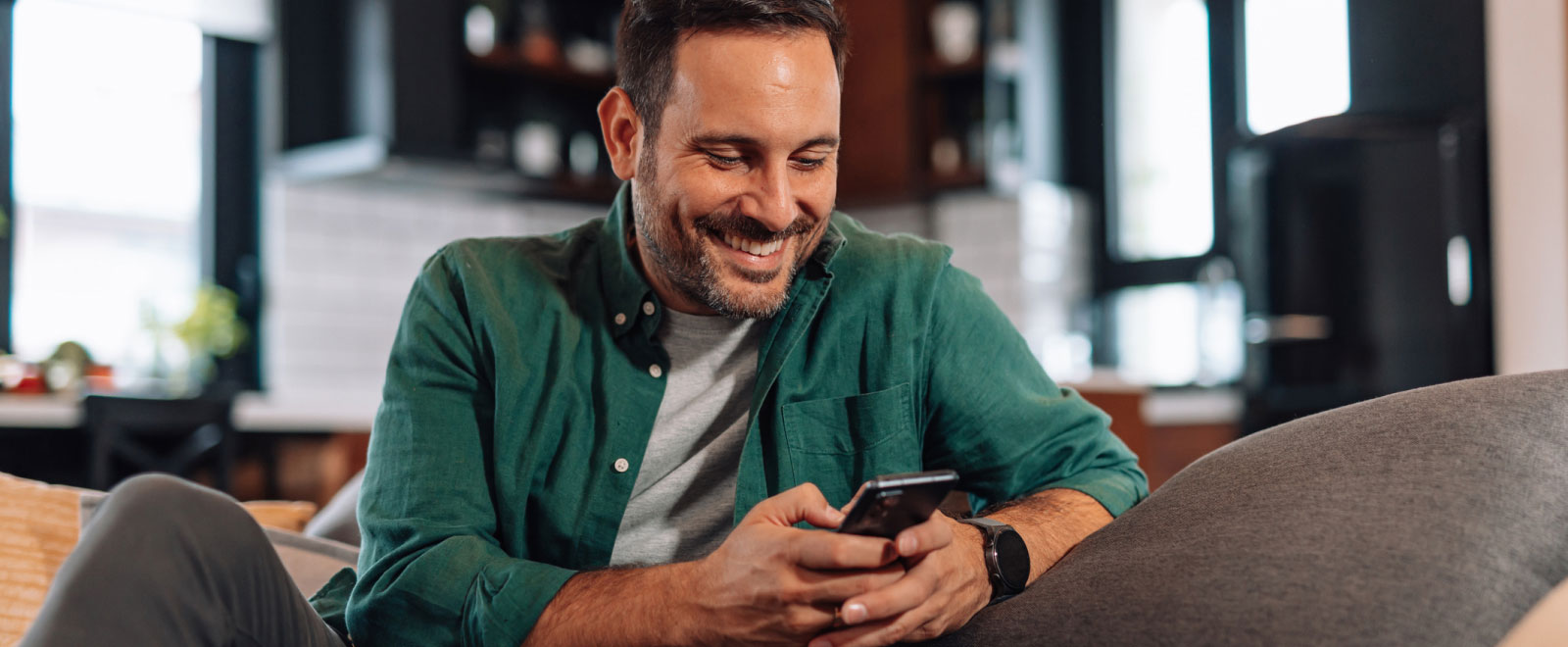 young man using a smarpthone